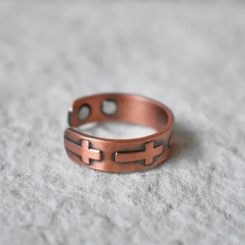 Cross Magnetic Copper Ring - Image 3