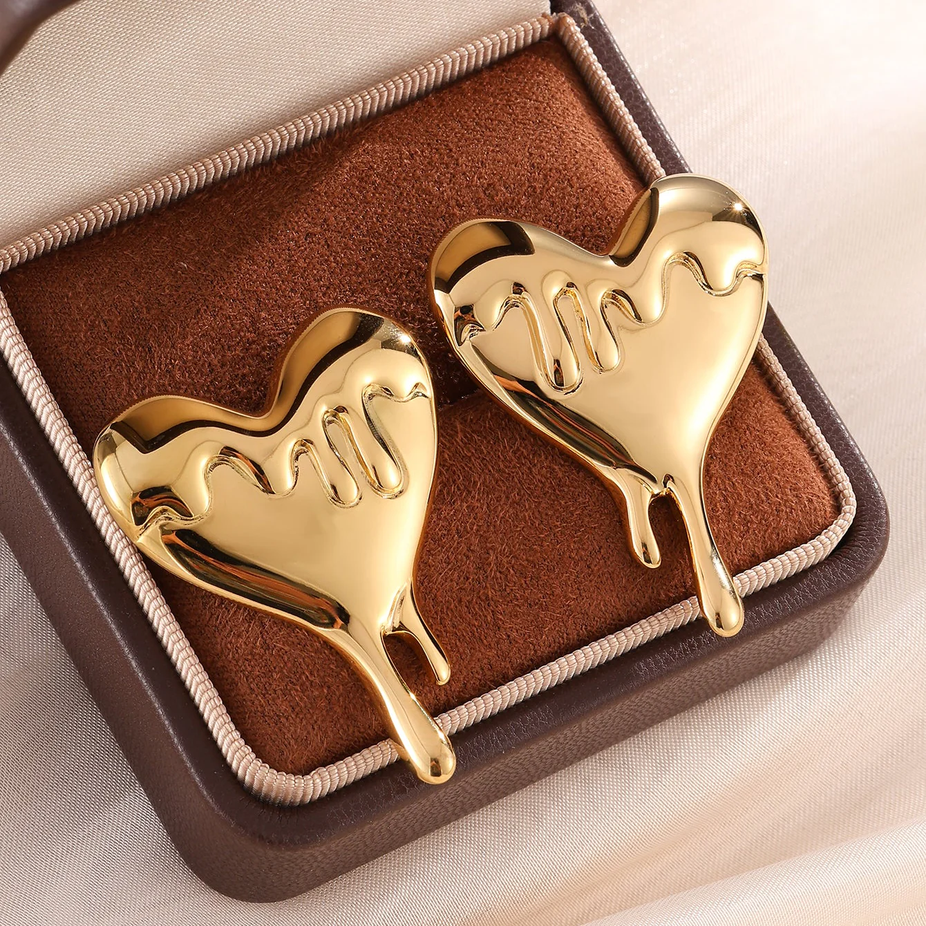 Melted Heart Statement Earrings - Image 6
