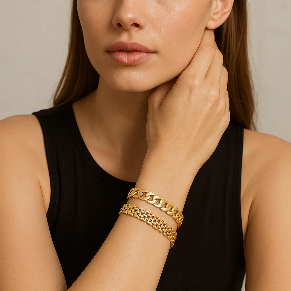 2pc 14k Chunky Link Bracelets - Image 3