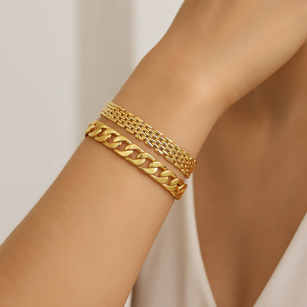 2pc 14k Chunky Link Bracelets - Image 4