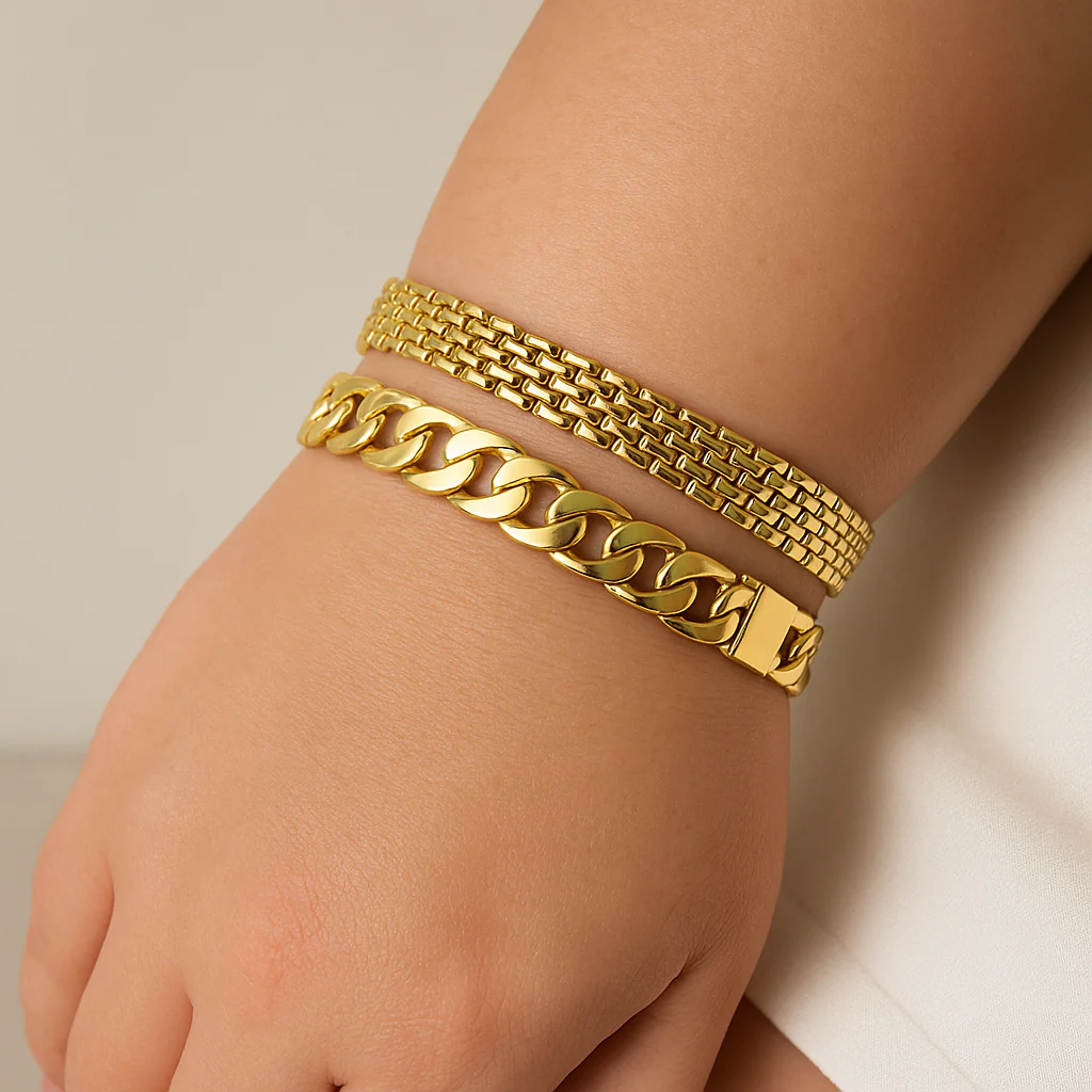 2pc 14k Chunky Link Bracelets - Image 7