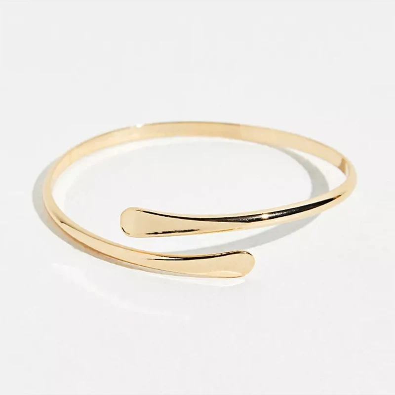Minimalist Gold Arm Cuff Bracelet - Image 2