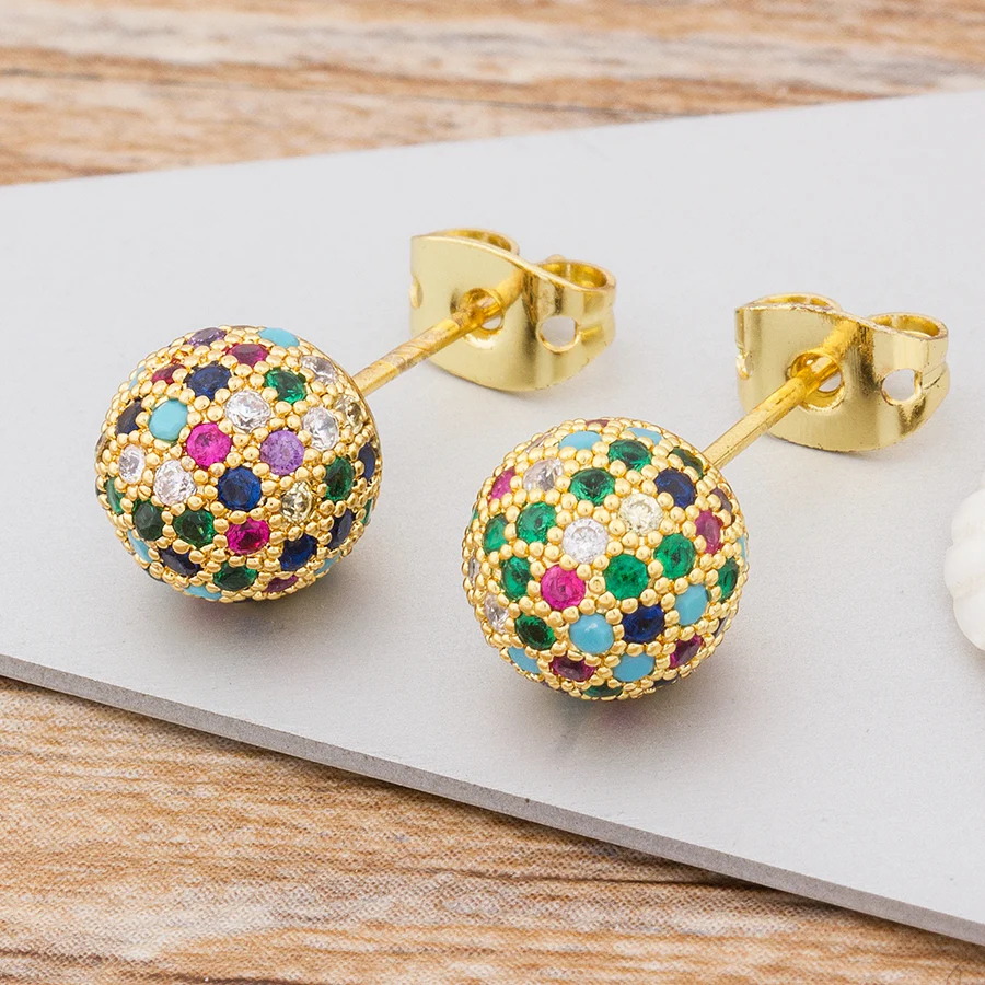 Mosaic Gem Stud Earrings - Image 3