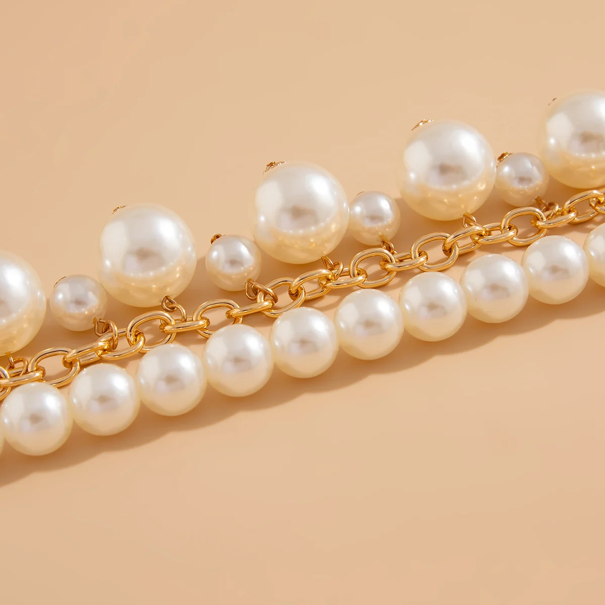 Pearl Chain Choker Necklace - Image 2
