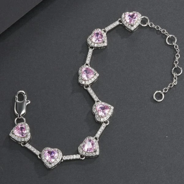 Pink Heart Shaped Anklet - Image 3