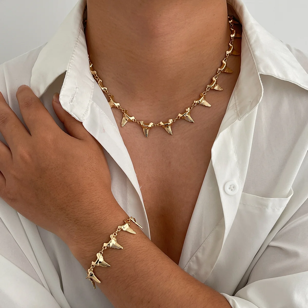 Punk Rivet Spike Choker & Bracelet Set