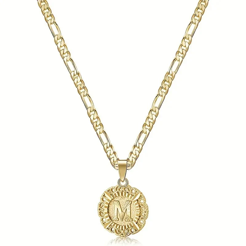 Round Letter Initial Necklace - Image 3