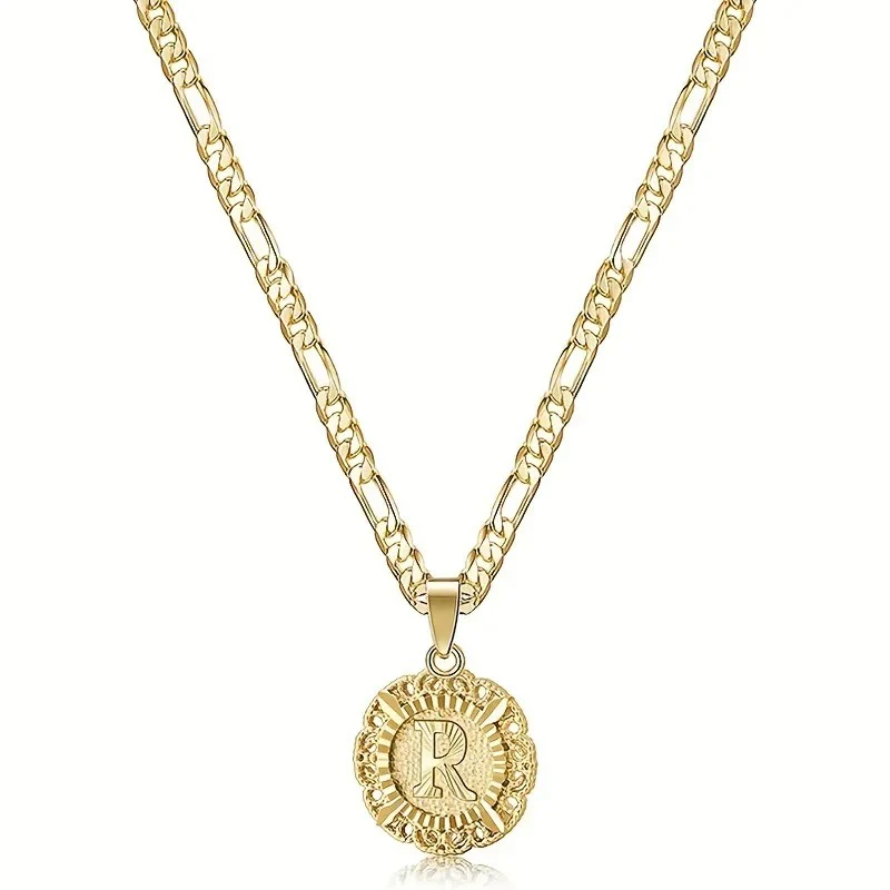 Round Letter Initial Necklace - Image 8