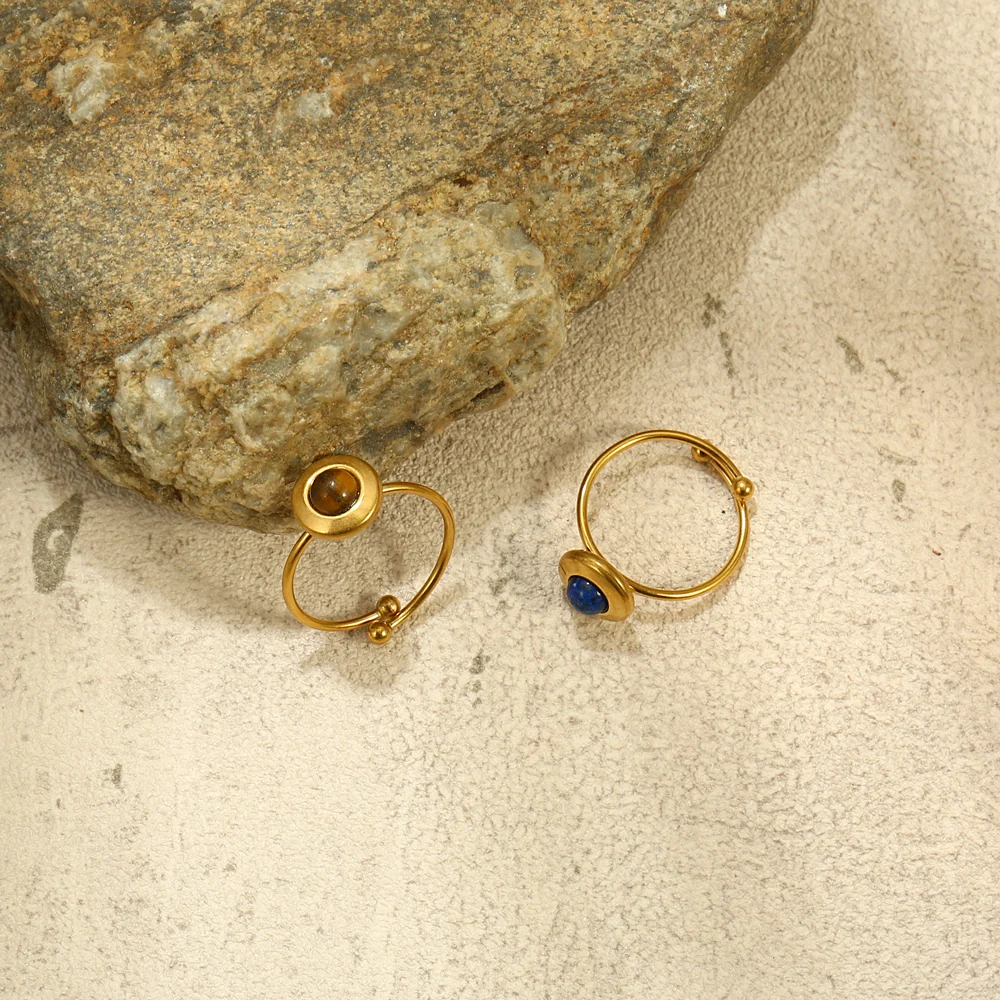 Round Tiger Eye Accent Ring - Image 2