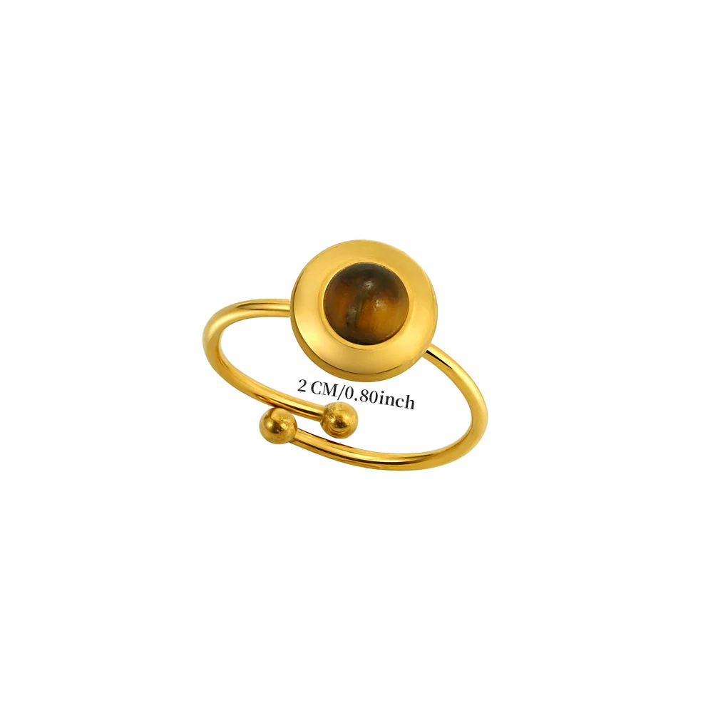 Round Tiger Eye Accent Ring - Image 4