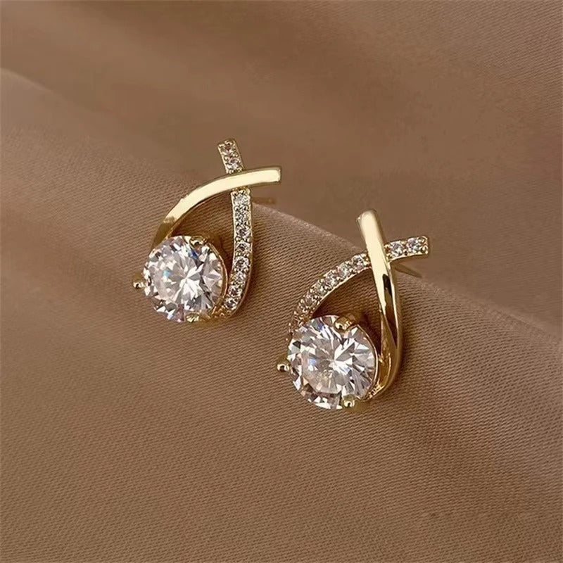 Shiny Ribbon Stud Earrings - Image 4