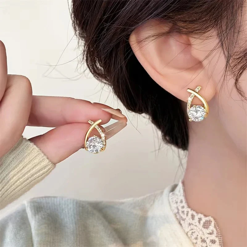 Shiny Ribbon Stud Earrings - Image 5