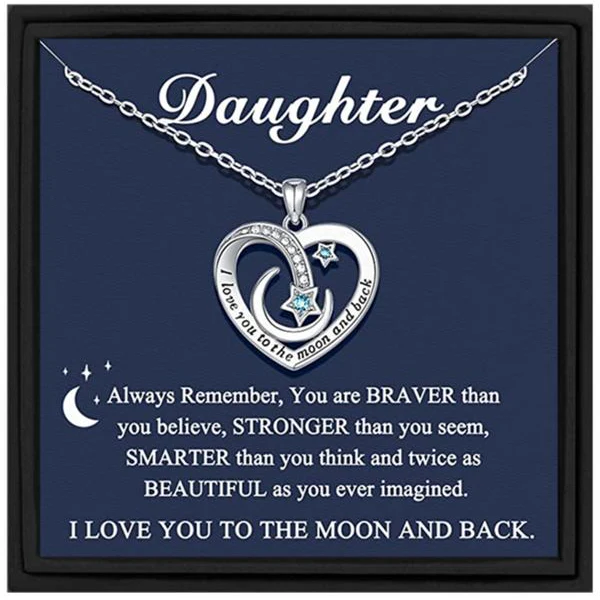 To My Daughter Star & Moon Necklace
